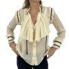 GUCCI Pleat Trimmed Silk Chiffon Blouse