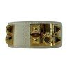 HERMÉS Collier De Chien Gold White Bracelet