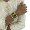 HERMÉS Collier De Chien Gold White Bracelet