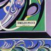 EMILIO PUCCI Blue Printed Silk Scarf