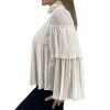 CHLOÉ Cream Pleated Ruffled Blouse