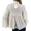 CHLOÉ Cream Pleated Ruffled Blouse