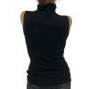 NANICHE Black Sleeveless Turtleneck Top