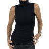 NANICHE Black Sleeveless Turtleneck Top