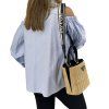 PRADA Panier Wicker and Canvas Bag
