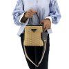 PRADA Panier Wicker and Canvas Bag