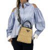 PRADA Panier Wicker and Canvas Bag