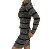 BALMAIN Blue Gold Studded Stripe Dress