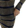 BALMAIN Blue Gold Studded Stripe Dress