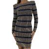 BALMAIN Blue Gold Studded Stripe Dress