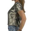 ALICE + OLIVIA Silver Sequin Top
