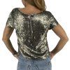ALICE + OLIVIA Silver Sequin Top