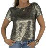 ALICE + OLIVIA Silver Sequin Top