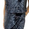MARC CAIN Blue Sequin Sleeveless Dress