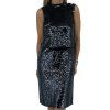 MARC CAIN Blue Sequin Sleeveless Dress