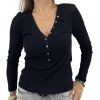 YVES SAINT LAURENT Heart Button Long Sleeve Top