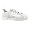 DOLCE & GABBANA White Perforated-Logo Sneakers