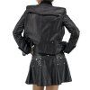 BALMAIN Black Leather Skirt And Jacket Set