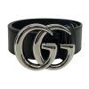 GUCCI GG Marmont Leather Silver Belt