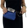 ALBERTA FERRETTI Crystal-Embellished Silk Satin Clutch Bag