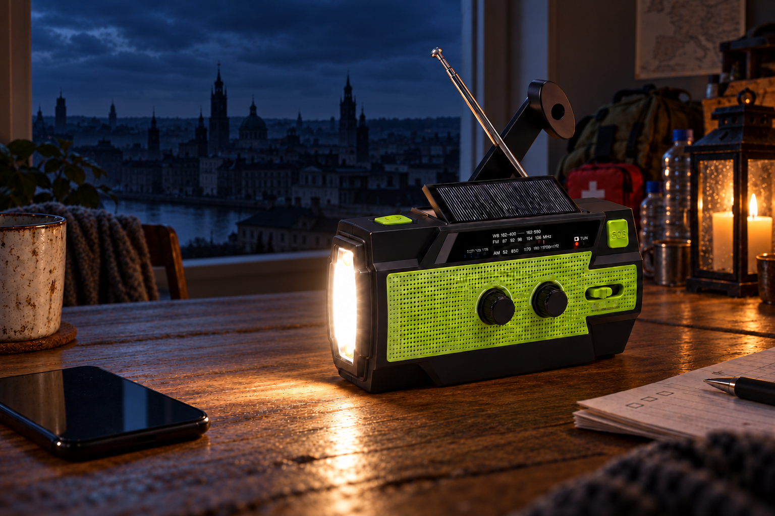 Nouzové rádio s dynamem: informace a světlo, když vypadne proud