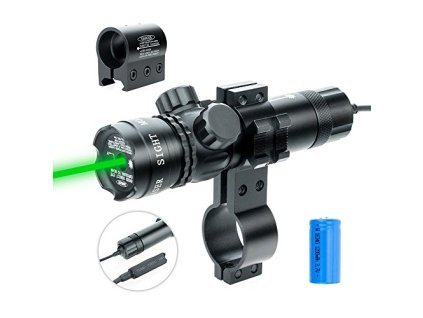 Laserový zaměřovač - výrazný zelený 50mW/100mW - 100mW
