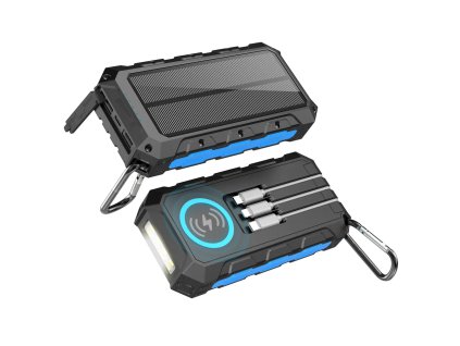 Solární vodotěsná powerbanka s bezdrátovým nabíjením HDL-531 – 20 000mAh