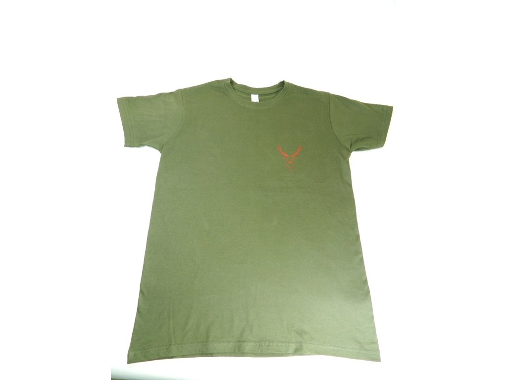 triko zelené potisk jelen