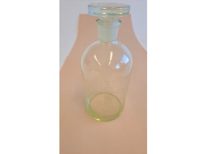 láhev skleněná prachovnice kulatá čirá se zabroušenou zátkou 500ml