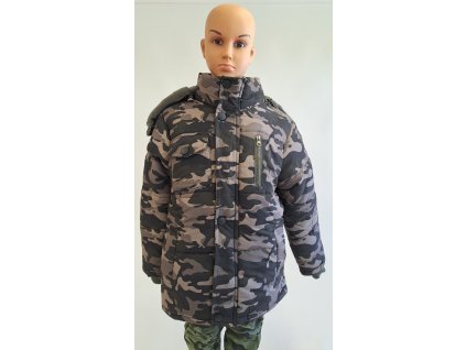 bunda dětská zimní maskovací