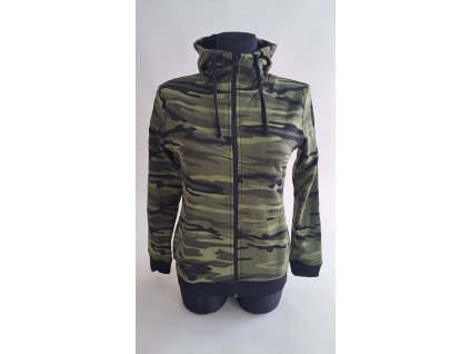 mikina dámská maskovací Camo Zipper camouflage green