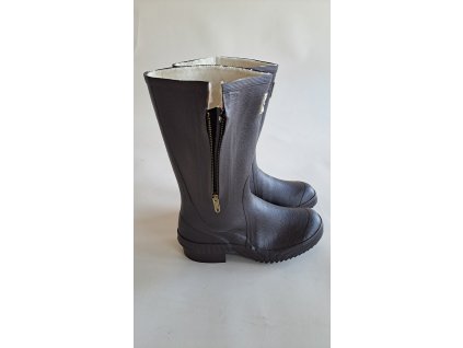 holínky zimní se zipem hnědé