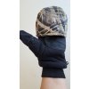 rukavice zimní s překrytím a podšívkou potisk list