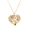 A1122 Řetízek s přívěskem strom života v srdci z chirurgické oceli ve zlaté barvě