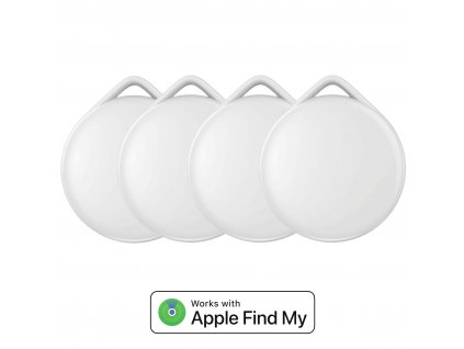 4-pack ARMODD iTag set white clear (AirTag alternative) with Apple Find My support