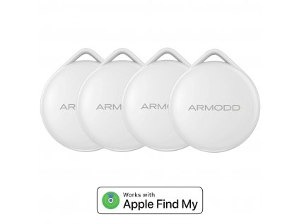 Set de 4 unidades ARMODD iTag blanco (alternativa al AirTag) con soporte para Apple Find My (Encontrar de Apple)