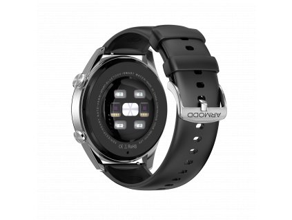 Curea ARMODD Silentwatch 5 Pro silicon negru cu închidere argintie (22mm)