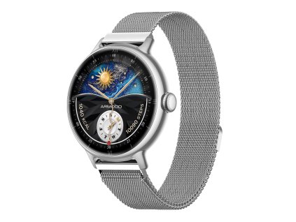 ARMODD Candywatch 5 GPS srebrna s kovinskim paščkom + silikonski pašček