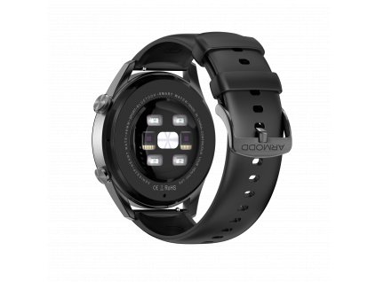 Pašček ARMODD Silentwatch 5 Pro silikonski črni s črno zaponko (22mm)
