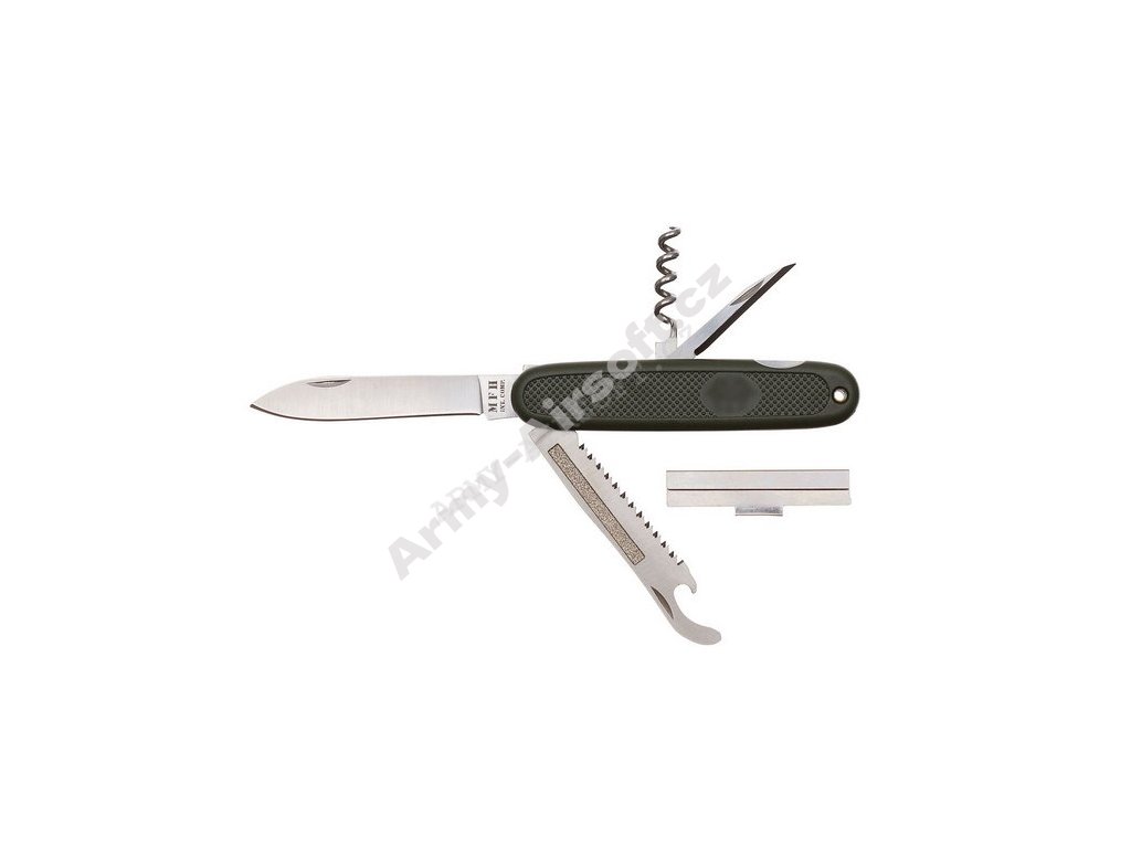 Nůž kapesní multifunkční BW styl ZELENÝ - MFH  Army shop