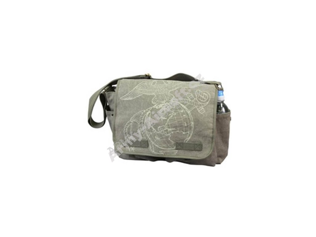 Taška VINTAGE USMC GLOBE A ANCHOR přes rameno ZELENÁ  Army shop