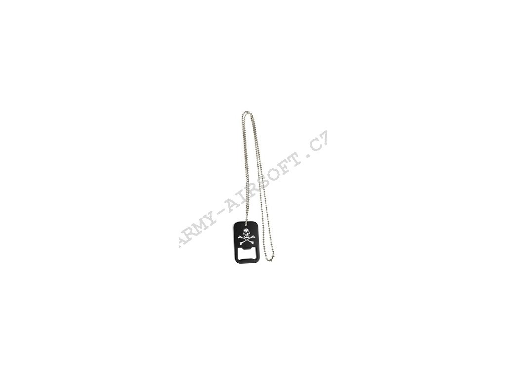 DOG TAG s otvírákem na lahve ČERNÁ S LEBKOU  Army shop