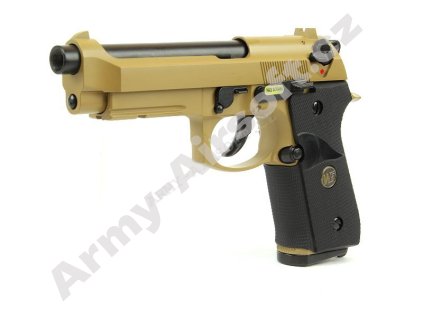 Beretta M9 A1, písková, celokov, blowback - WE  Airsoft