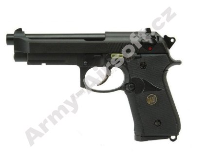 Beretta M9 A1 WE logo, černá, celokov, blowback - WE  Airsoft