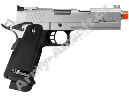 HI-CAPA 5.1 Dragon A - stříbrná, celokov, blowback - plyn - WE  Airsoft