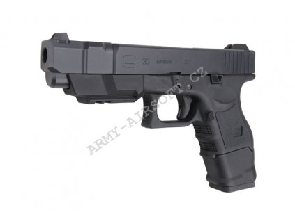 Glock 33 Gen3 advanced - černý, kovový závěr, blowback - WE  Airsoft