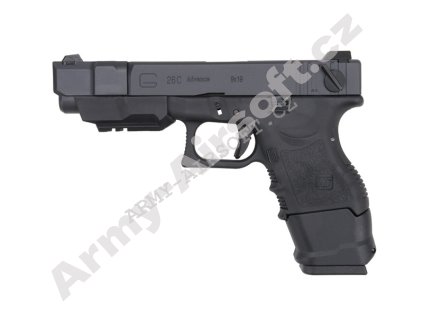 Glock 26C Gen4 advanced - černý, kovový závěr, blowback - WE  Airsoft