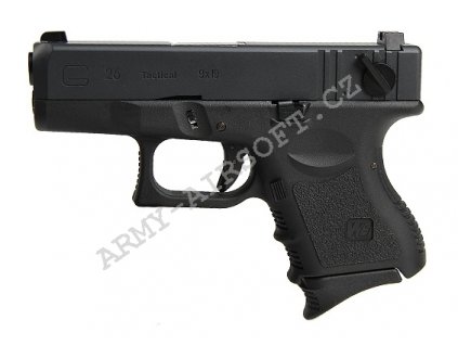 Glock 26 Gen4 - černý, kovový závěr, blowback - WE  Airsoft