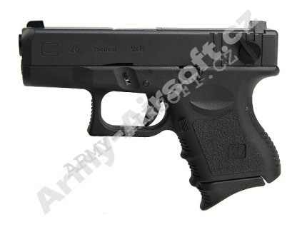 Glock 26 Gen4 - černý, kovový závěr, blowback - WE  Airsoft