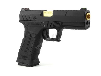 GP1799 T1 - GBB, černý kovový závěr, černý rám, zlatá hlaveň - WE  Airsoft